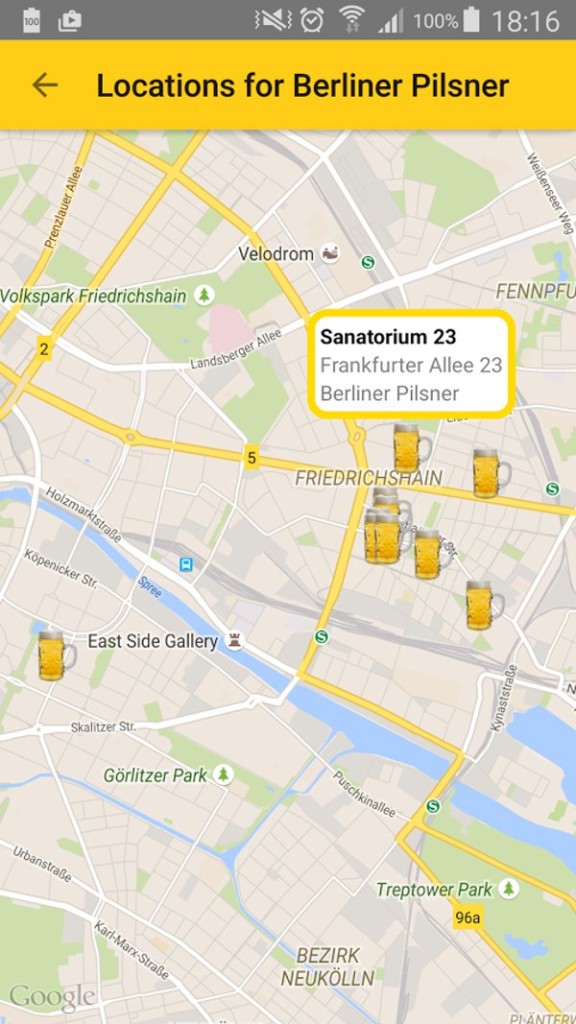 Stadtplan Berlin mit Biersymbolen